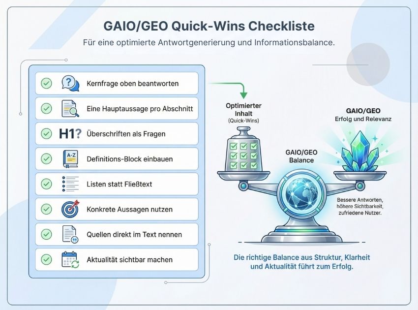 GAIO/GEO Quick-Wins-Checkliste