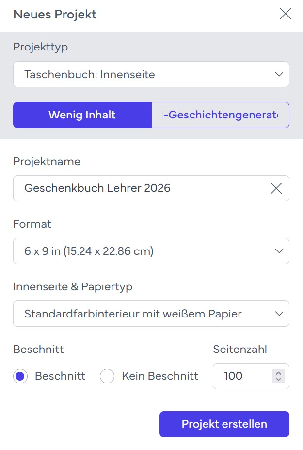 Book Bolt Erfahrungen 2026: So erstellst du Rätselbücher für Amazon KDP 3 Book Bolt: Neues Projekt erstellen